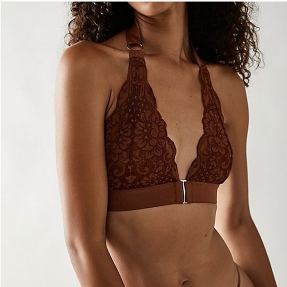 NWT We are HAH Groupie Bralette‎ Milk Chocolate Size Small Lace Front Clo… - Picture 1 of 5
